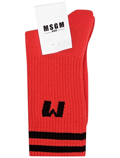 Красные носки с черными полосками MSGM - 1531329980067 - Фото 1