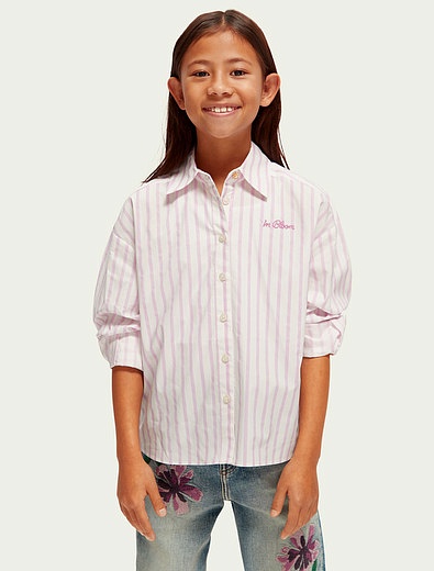 Рубашка в розовую полоску SCOTCH & SODA - 1014509370051 - Фото 2