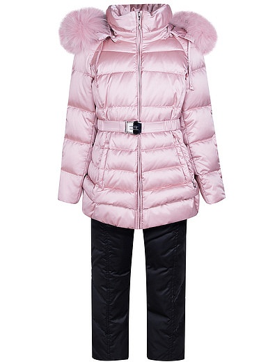 Розовый утепленный комплект из куртки и полукомбинезона Manudieci - 6123009780330 - Фото 1