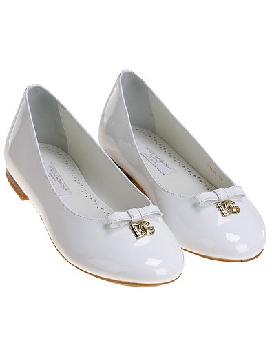 Белые лаковые балетки Dolce & Gabbana - 2014509370012 - Фото 1