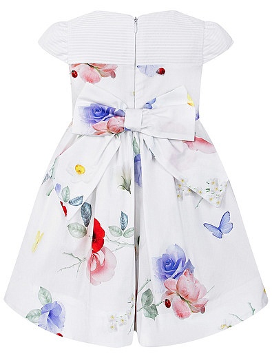 Белое платье с цветочной аппликацией Lapin House - 1054509174471 - Фото 2