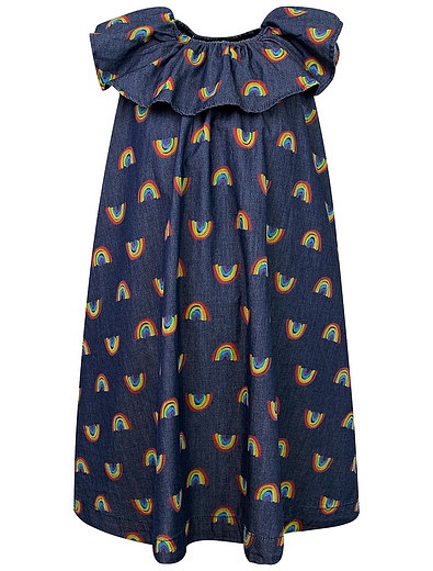 Платье из денима с принтом радуга Stella McCartney - 1051409070186 - Фото 1