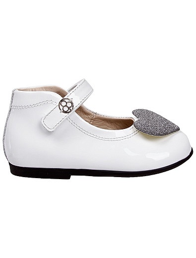 Белые лакированные туфли с сердечками Florens - 2011209980015 - Фото 2