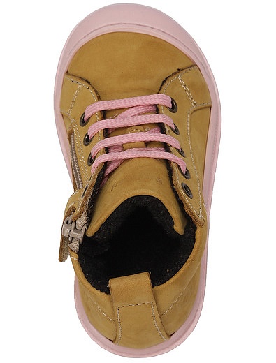 Ботинки с контрастной розовой подошвой Walkey - 2034509284928 - Фото 4
