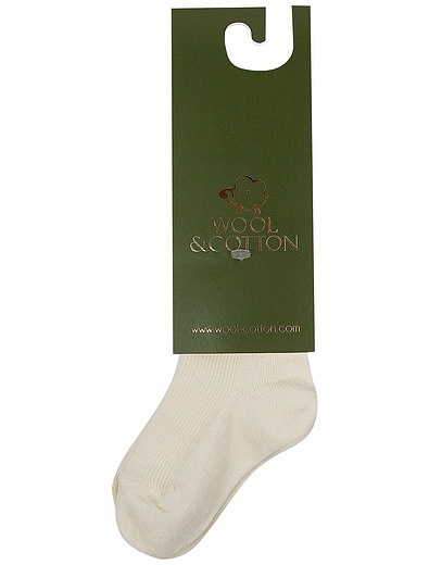 Кремовые носки из шерсти WOOL & COTTON - 1534529181456 - Фото 1