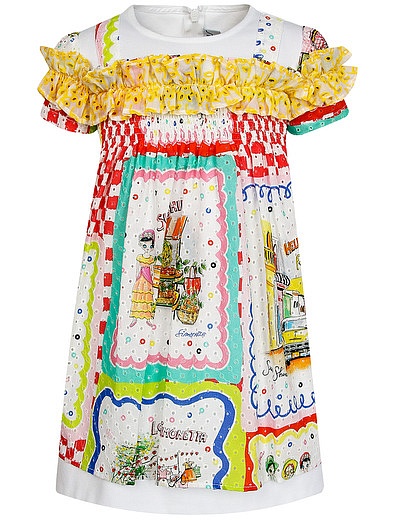 Платье с ярким рисунком Simonetta - 1051209970808 - Фото 1