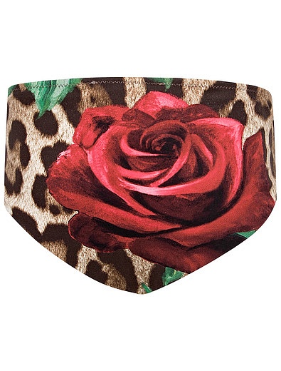 Плавки с леопардовым принтом и розами Dolce & Gabbana - 0877709970022 - Фото 2