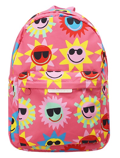 Розовый рюкзак с принтом Sunshine Face Stella McCartney - 1504508410099 - Фото 1