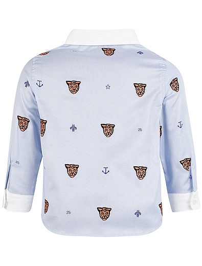 Рубашка хлопковая с принтом тигр GUCCI - 1011519980300 - Фото 2