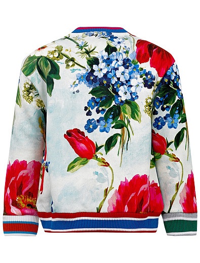 Свитшот с цветочным принтом и логотипом Dolce & Gabbana - 0084509270577 - Фото 2