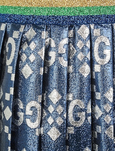 оригинальная плиссированная юбка с принтом GG GUCCI - 1041409970128 - Фото 3