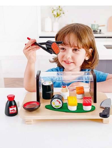 Набор игрушечной посуды и еды &quot;Время суши&quot; из 15 предметов Hape - 7134529281060 - Фото 3