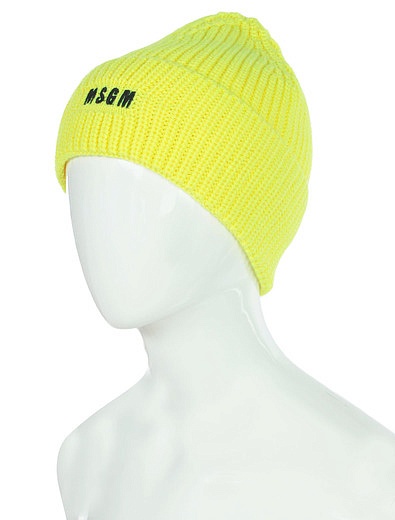 Желтая шапка с логотипом MSGM - 1354509280180 - Фото 4