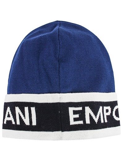 Шерстяная шапка с логотипом EMPORIO ARMANI - 1354519180135 - Фото 3