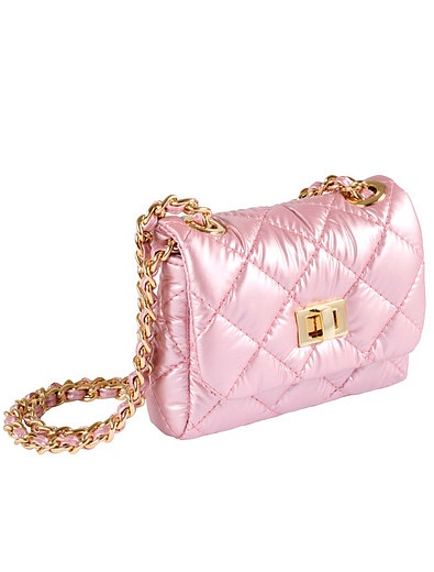 Розовая стёганая сумка с золотистой фурнитурой Milledeux - 1204500370024 - Фото 1