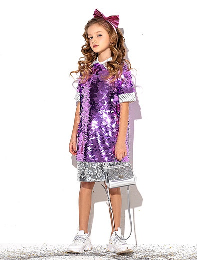 Фиолетовое платье с пайетками №21 kids - 1054609282564 - Фото 8