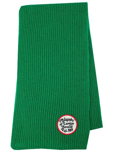 Зеленый шарф с нашивкой Philosophy - 1224508280019 - Фото 1