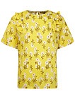 Желтая блуза с цветочным принтом - 1034509170864