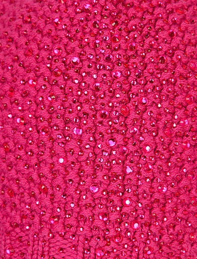 Розовая  шапка из шерсти и кашемира усыпанная стразами Regina - 1352609880316 - Фото 4