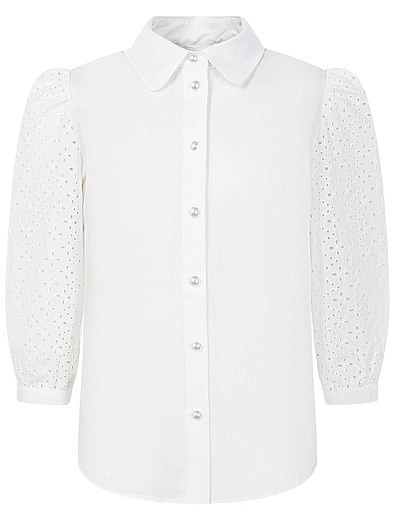 Блуза с ажурными рукавами SILVER SPOON - 1034509280648 - Фото 1