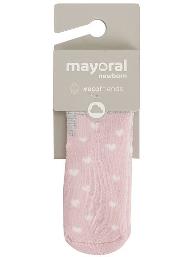 Нежно-розовые носки с сердечками Mayoral - 1534508280071 - Фото 1