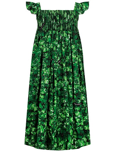 Платье на пуговицах с принтом клевер Dolce & Gabbana - 1054509078144 - Фото 4