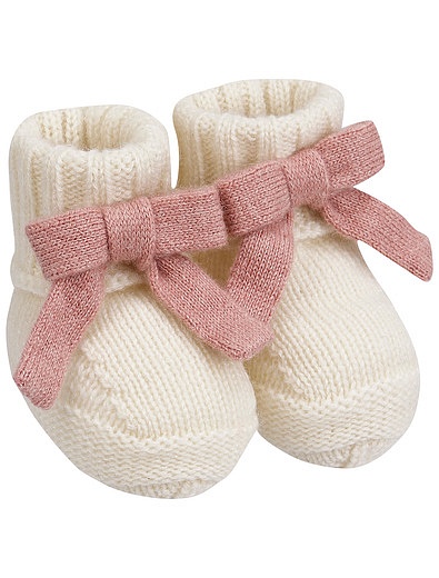 Кашемировые носки-пинетки с бантами Baby T - 1534509280285 - Фото 1