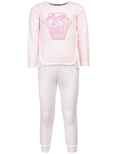 Пижама розовая с принтом Sottocoperta - 0213009580088 - Фото 1