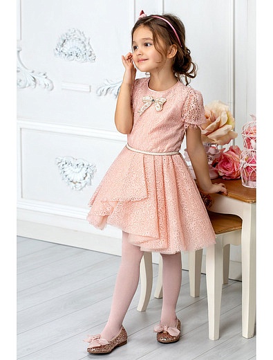 Розовое платье с асимметричной юбкой EIRENE - 1054609182055 - Фото 2