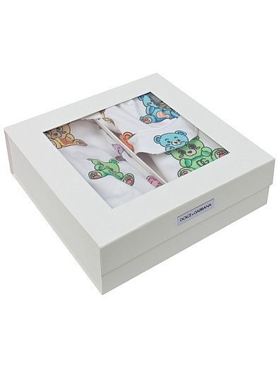 Комплект из комбинезона, слюнявчика и шапочки Dolce & Gabbana - 3034519270446 - Фото 7