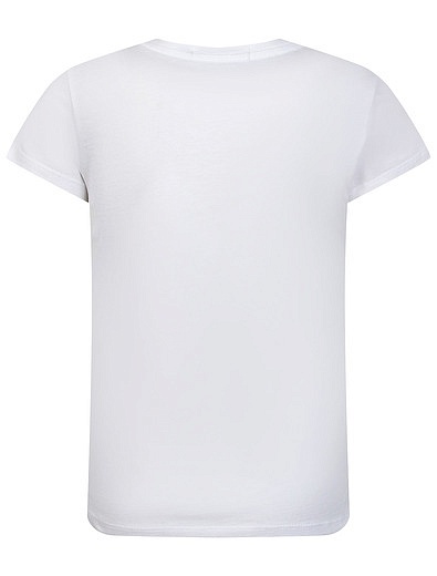 Белая футболка с логотипом CALVIN KLEIN JEANS - 1134609173205 - Фото 3
