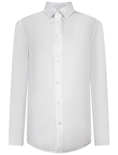 Льняная рубашка белого цвета Dolce & Gabbana - 1014519370607 - Фото 1