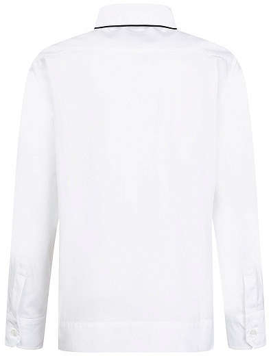Рубашка с вышивкой логотипа и окантовкой Dolce & Gabbana - 1011219070028 - Фото 3