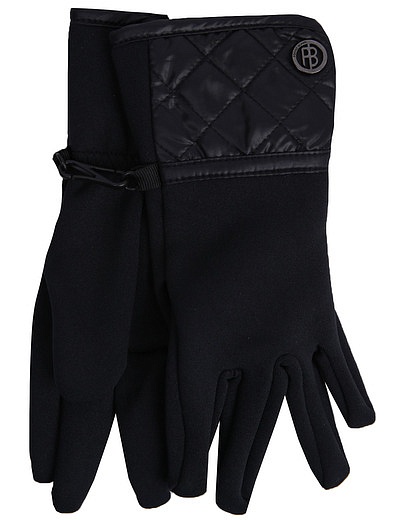 Черные перчатки со стегаными вставками POIVRE BLANC - 1194508180193 - Фото 1