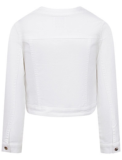 Куртка джинсовая белого цвета со стразами Mayoral - 1074509073239 - Фото 2
