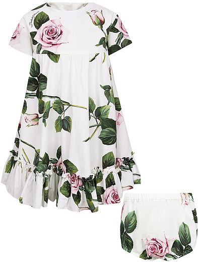 Платье с принтом Тропические розы Dolce & Gabbana - 1051209070140 - Фото 1