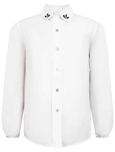Блуза белого цвета с декором на воротнике TRE API - 1034509283090 - Фото 1