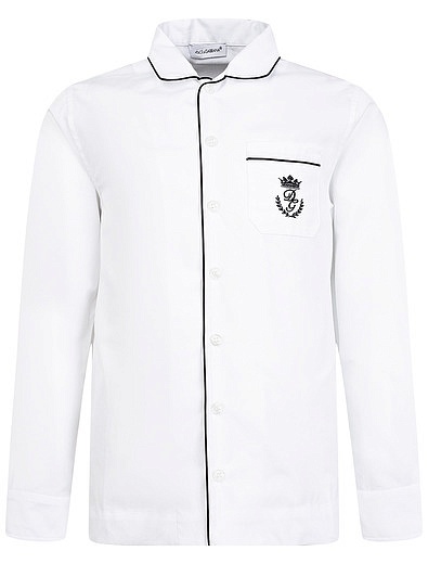 Рубашка с вышивкой логотипа и окантовкой Dolce & Gabbana - 1011219070028 - Фото 1