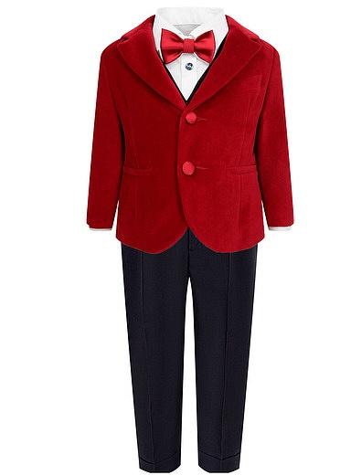 Костюм с красным бархатным пиджаком Baby A - 6054519280471 - Фото 1