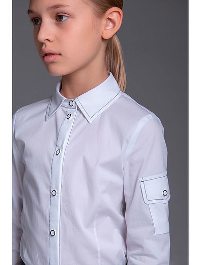 Блуза с накладным карманом Prairie - 1034509081276 - Фото 3