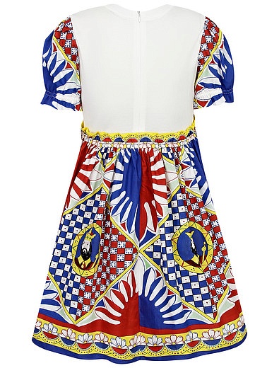 Хлопковое платье с ярким принтом Dolce & Gabbana - 1054609379875 - Фото 2