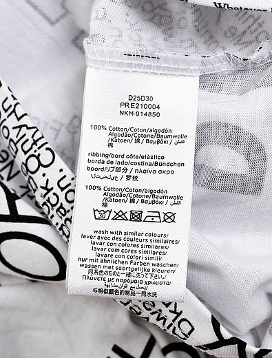 Белая футболка с текстовым логотипом DKNY - 1134529173118 - Фото 3