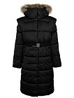 Стеганое чёрное пальто - 1124509380797