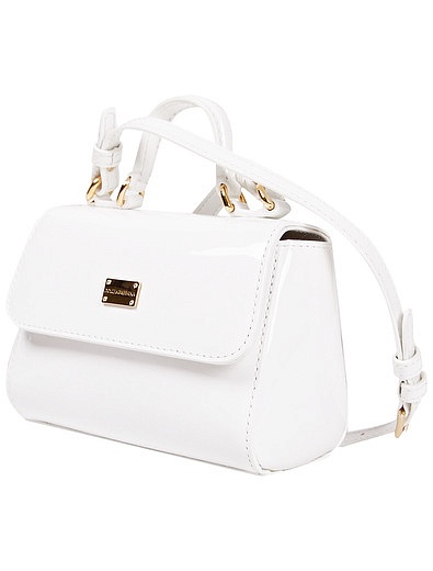Белая сумка из лакированной кожи Dolce & Gabbana - 1201208970365 - Фото 5