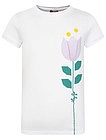 Белая футболка с тюльпаном - 1134609271147
