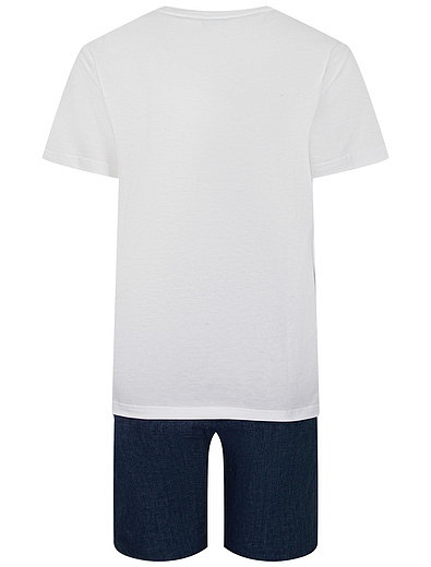 Комплект из хлопковой футболки и льняных шорт Il Gufo - 3024519372660 - Фото 2