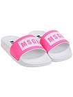 Пляжные шлепанцы с неоново-розовым логотипом - 2284509371313