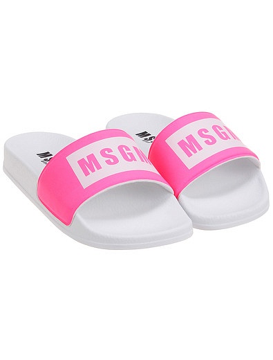 Пляжные шлепанцы с неоново-розовым логотипом MSGM - 2284509371313 - Фото 1