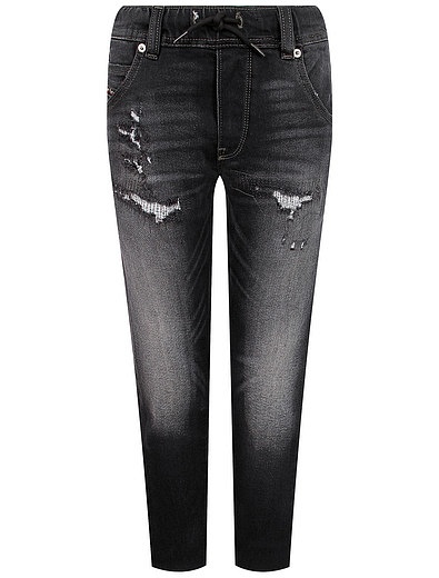 Тёмно-серые джинсы с потертостями Diesel - 1164519181625 - Фото 1