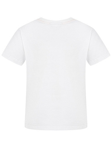 Кремовая футболка с мишкой Fendi - 1134529173446 - Фото 2